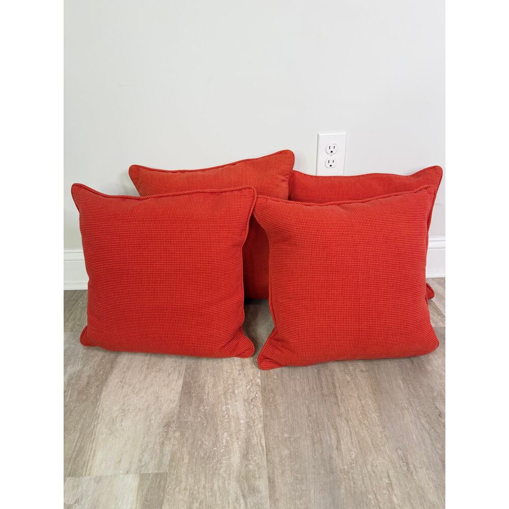 Crate & Barrel Henley Pillows (4) in Tomato